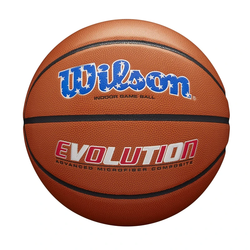 WILSON Evolution Indoor Game Basketball - USA, Size 7-29.5"