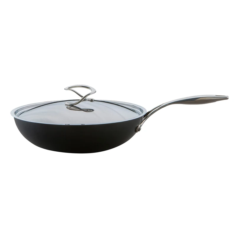 Circulon Style Hard Anodised Stirfry with Lid, 30cm, Black