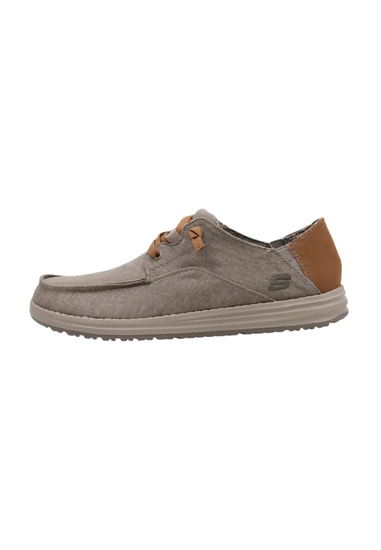 Skechers Men's Melson Planon Slip-On Sneakers, Taupe Canvas/Suede, 9 UK