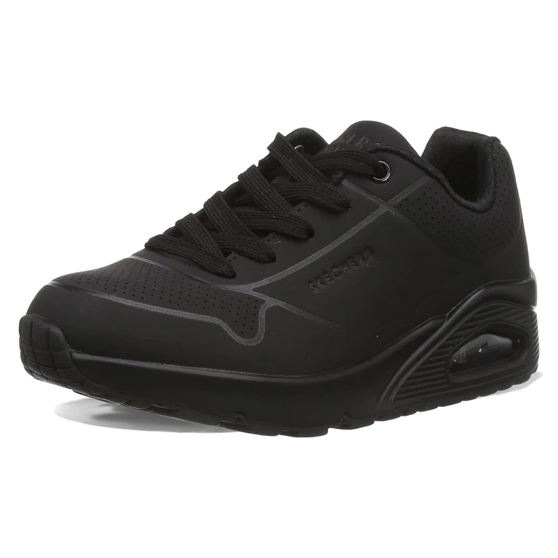 Skechers Boy's Uno Stand On Air Sneakers, Black Synthetic & Trim, 4 UK Child