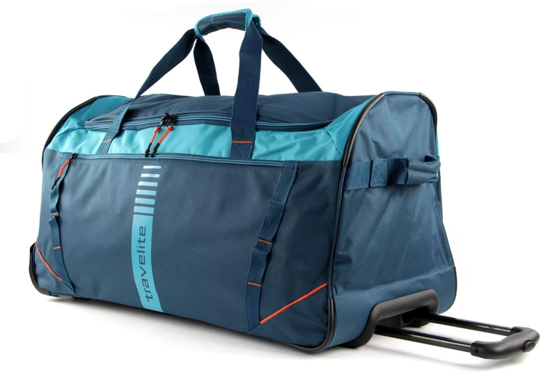 travelite trolley travel bag with wheels, sports bag BASICS ACTIVE, large travel holdall with wheels in fresh design, 71 cm, 86 liters