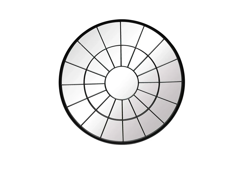 Aspect Round Window Industrial Metal Mirror, Black, 80 Dia x 5(D) cm,M39BK