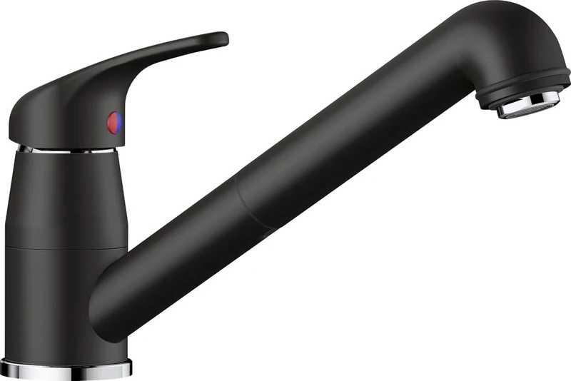 BLANCO DARAS-S | Kitchen Mixer tap in silgranit Black | High-Pressure | with Pull-Out Hose | Non-Return Valve | Ceramic Cartridge | Assured Water Quality & Water-Saving | [5.5x25.8x16 cm]