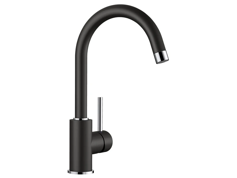 BLANCO Mida | Kitchen Mixer tap in silgranit Black | High-Pressure | Non-Return Valve | Ceramic Cartridge | Assured Water Quality & Water-Saving | [10.6x18.5x32.7 cm]