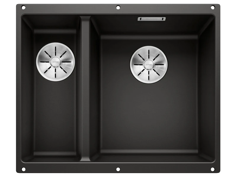 BLANCO SUBLINE 340/160-U Granite Sink Made of Silgranit Black Installation Type: Undermount Main Sink Right for 60 cm-Wide Base Cabinets One Cut-Out and Only Once Mounted - Image 1