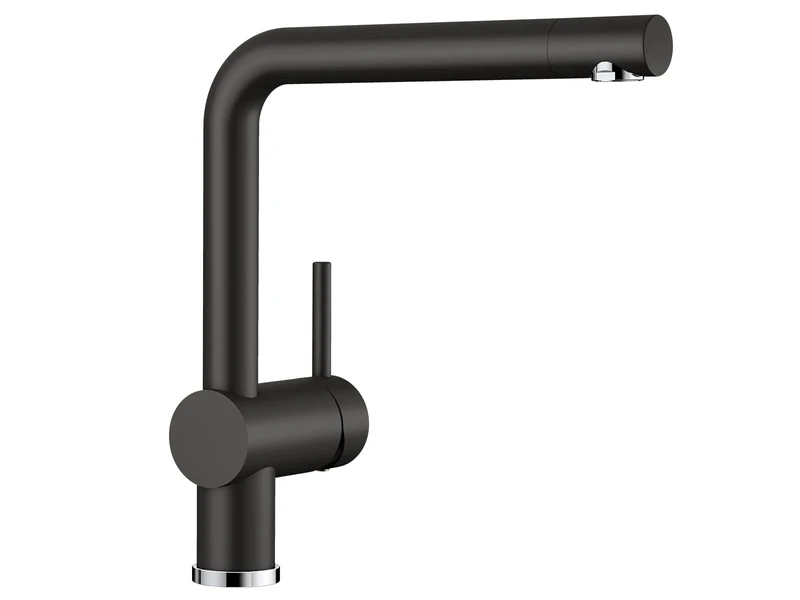 BLANCO Linus | Kitchen Mixer tap in silgranit Black | High-Pressure | Non-Return Valve | Ceramic Cartridge | Assured Water Quality & Water-Saving | [11x26.6x28.2 cm]