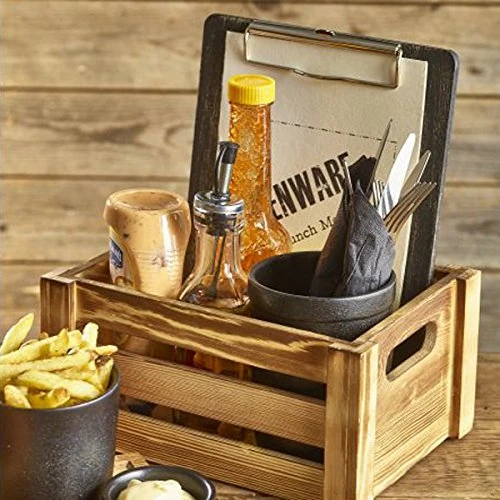 A4 Black Wooden Menu Clipboard - Set of 6 - Menu Boards, Menu Holders, Menu Display