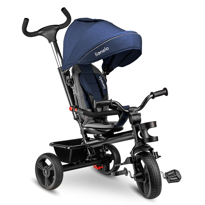 Lionelo HAARI 2in1 Stroller Trike for Kids 1-5 years up to 25 kg, 360° Rotating Seat, Adjustable Parent Steering Handle, Grows with Child, Free-Wheel Mode with Footrest, Canopy & Cup Holder
