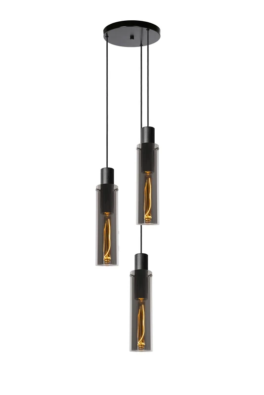 LUCIDE Orlando - Pendant Light - Ø 32 cm - 3xE27 - Smoke Grey