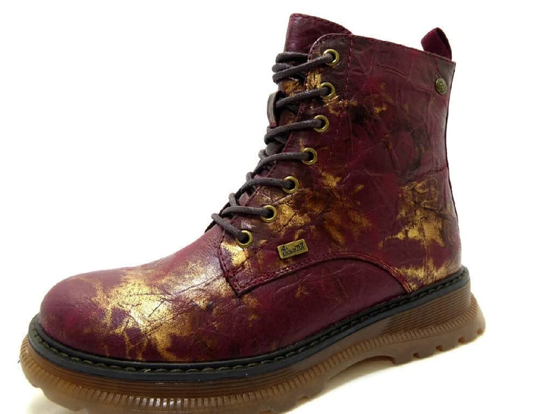 Rieker 92810 Women’s Fashion Boot, Red, 2 UK