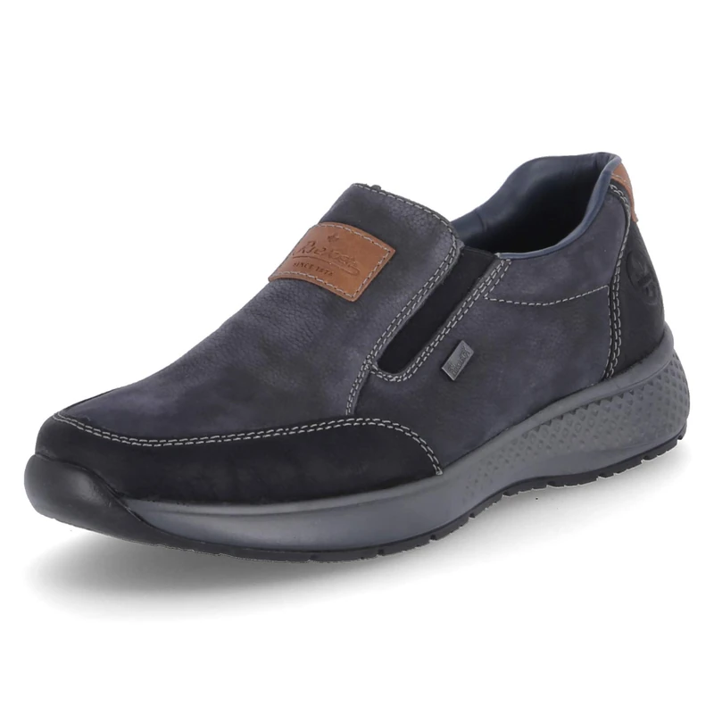 Rieker B7654 Men’s Loafer Flat, Blue Comb, 10 UK