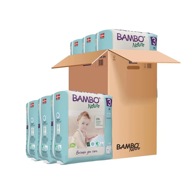 Bambo Nature Size 3 Premium Eco Nappies (9-18 lb/4-8 kg) - 6 Count