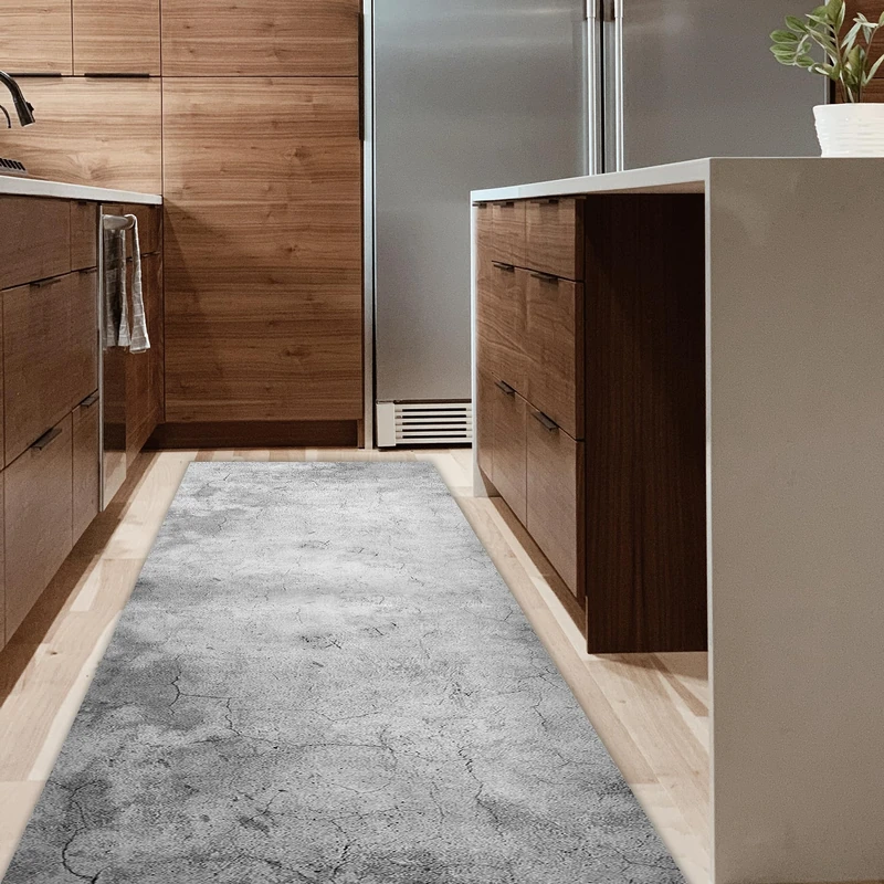 CREARREDA Runner Rug Kitchen Rug Grunge 50 x 240 cm Insulating, Fire Retardant, Scratch-Resistant, Hypoallergenic, Easy to Wash Vinyl Rug, Made entirely in Italy - Image 1