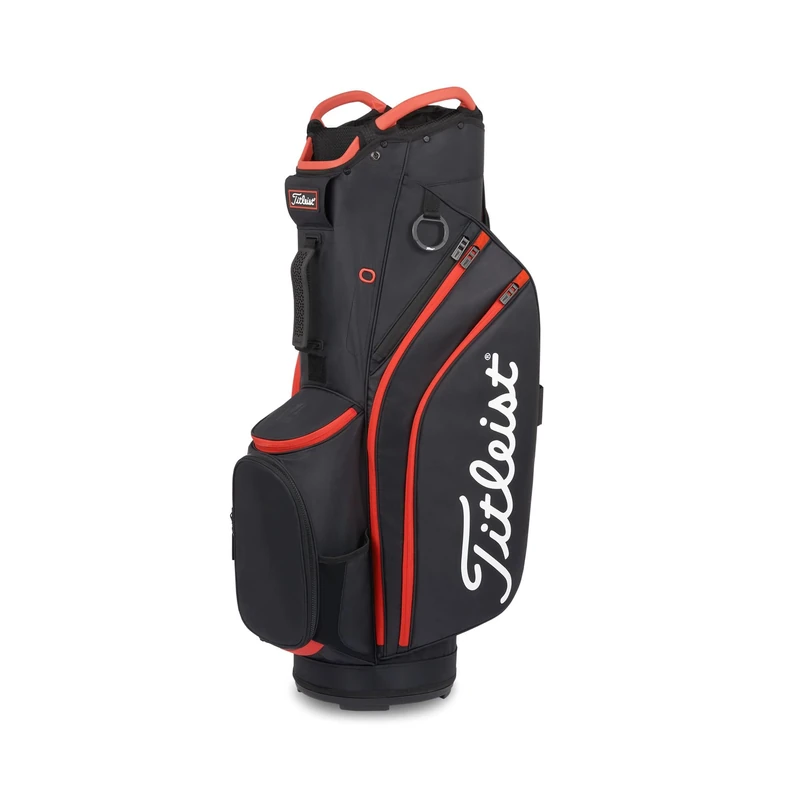 Titleist Cart 14 Golf Bag, Black/Black/Red