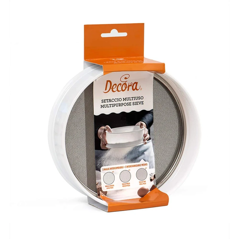 DECORA 9260181 Plastic Sieve with 3 Stainless Steel MESHES Ø 20 X 7 H cm