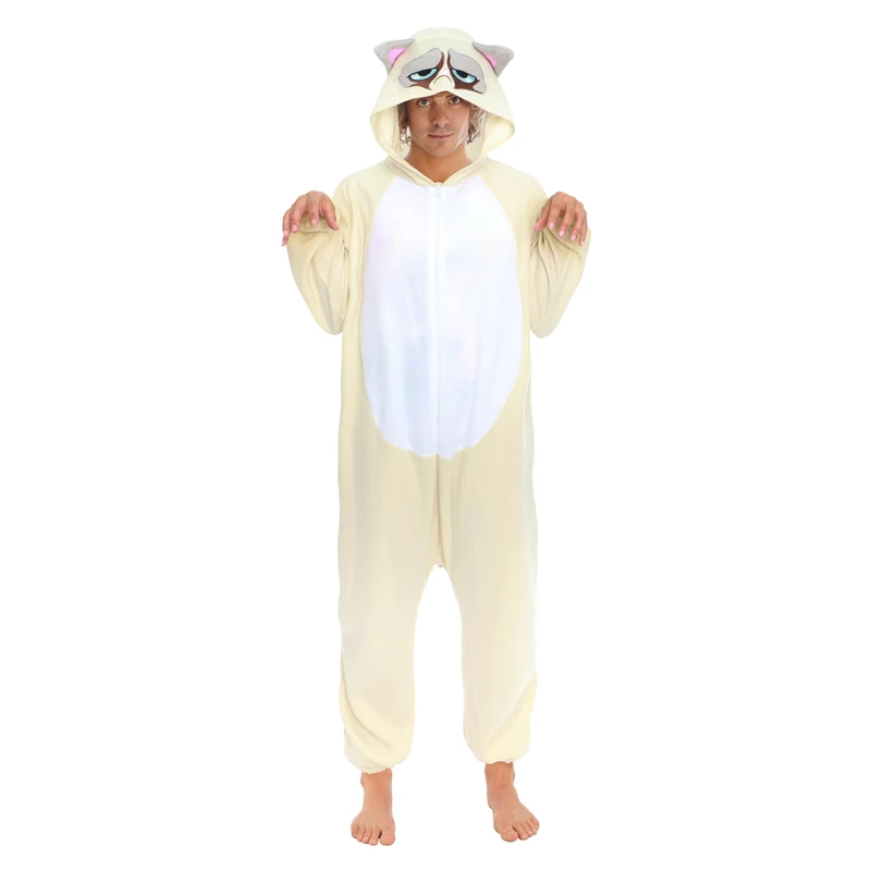 Chaks Grumpy Cat Kigurumi Onesie - Ivory and White 190cm