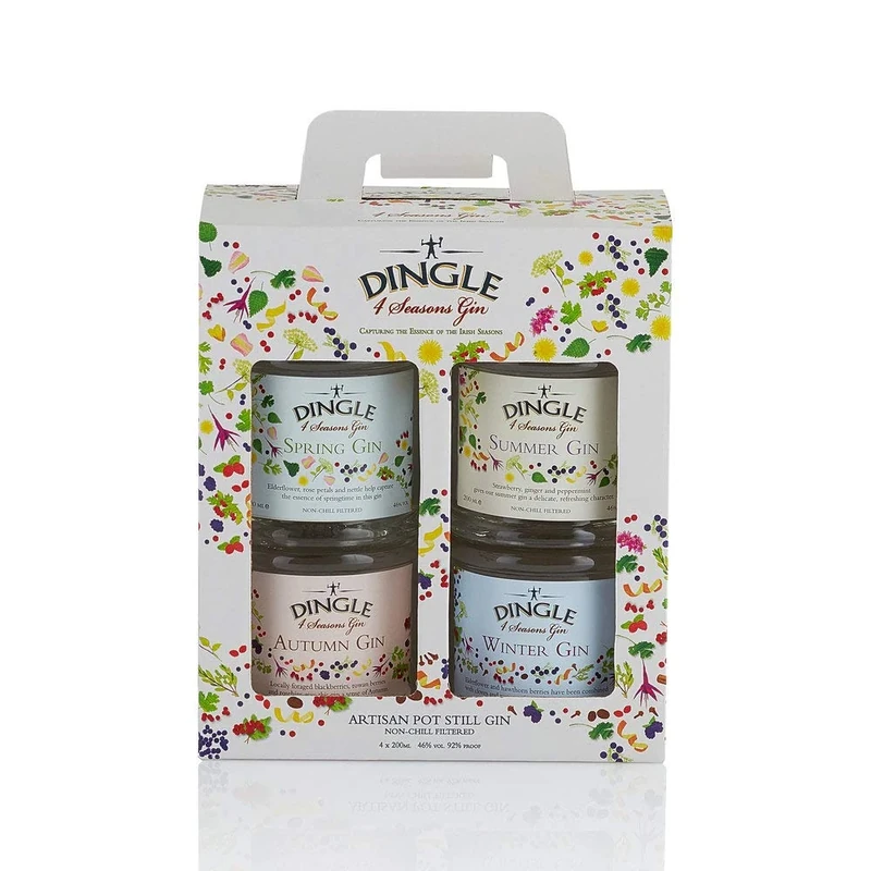 Dingle Four Seasons 4 x 20cl Gin Gift Box, Stackable Irish Gin For Each Season, 46%