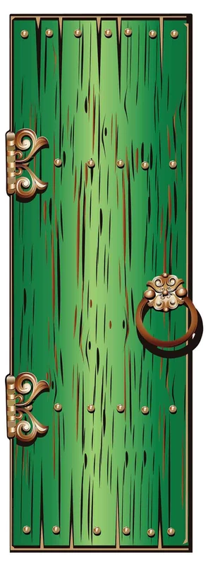 SC1595 Fantasy/Magical/Fairy Single Doors Large Green Height 195cm Width 68cm - Image 1
