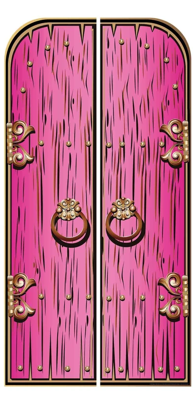 STAR CUTOUTS SC1600 Fantasy Magical Fairy Double Large Pink Height 191cm Total 94cm Each Door Width 47cm, Solid, Multicolour, Regular