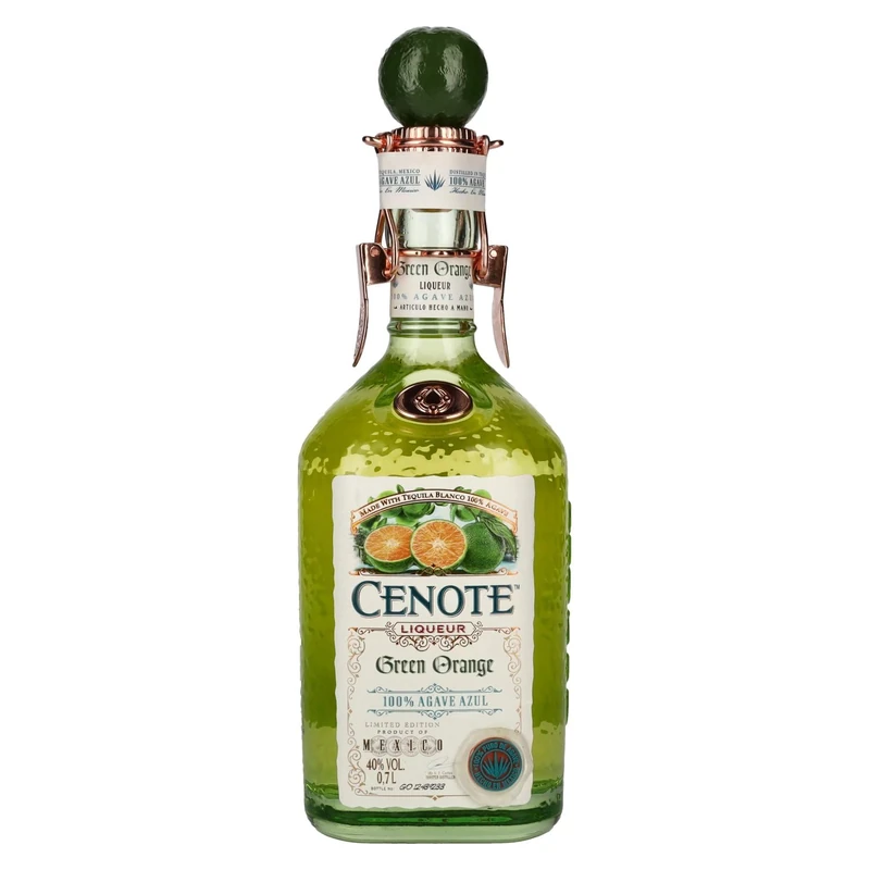 Cenote Green Orange Tequila Liqueur 70cl 40% ABV |100% Blue Weber Agave Tequila created with Natural Volcanic Water, blended Green Orange Liqueur | - Image 1