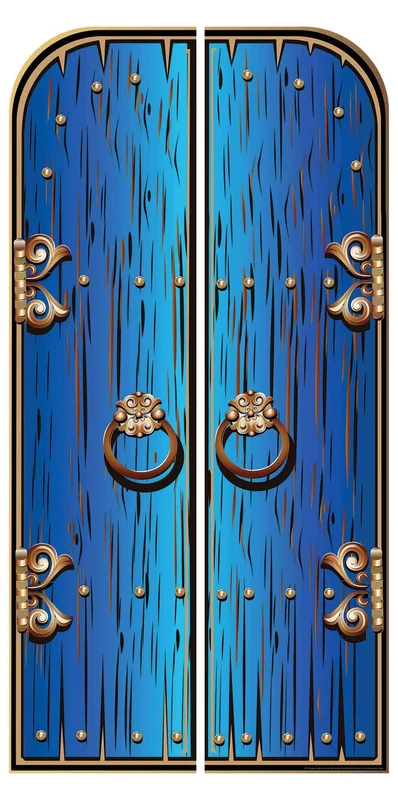 STAR CUTOUTS SC1575 Fantasy Magical Fairy Double Large Blue Height 191cm Total 94cm Each Door Width 47cm, Solid, Multicolour, Regular
