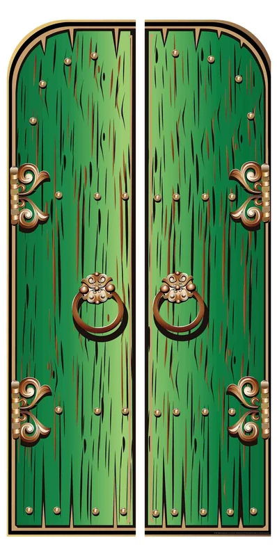 Star Cutouts SC1697 Fantasy Magical Fairy Double Doors Large Green Cardboard Cutout 195cm – Enchanted Theme Decoration, Party Display & Photo Prop