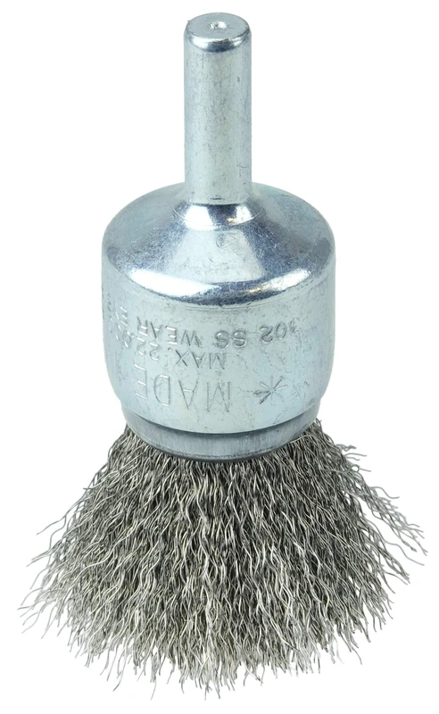Weiler 36283 Wolverine 3/4" Crimped Wire End Brush.006"Stainless Steel Fill, 1/4" Stem, Made in The USA (Pack of 10)