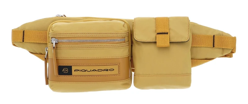 PIQUADRO Unisex Adults’ CA5112BIO/G Pouch in Regenerated Nylon with Removable Pockets and Smartphone Holder, Giallo Ocra, Taglia unica