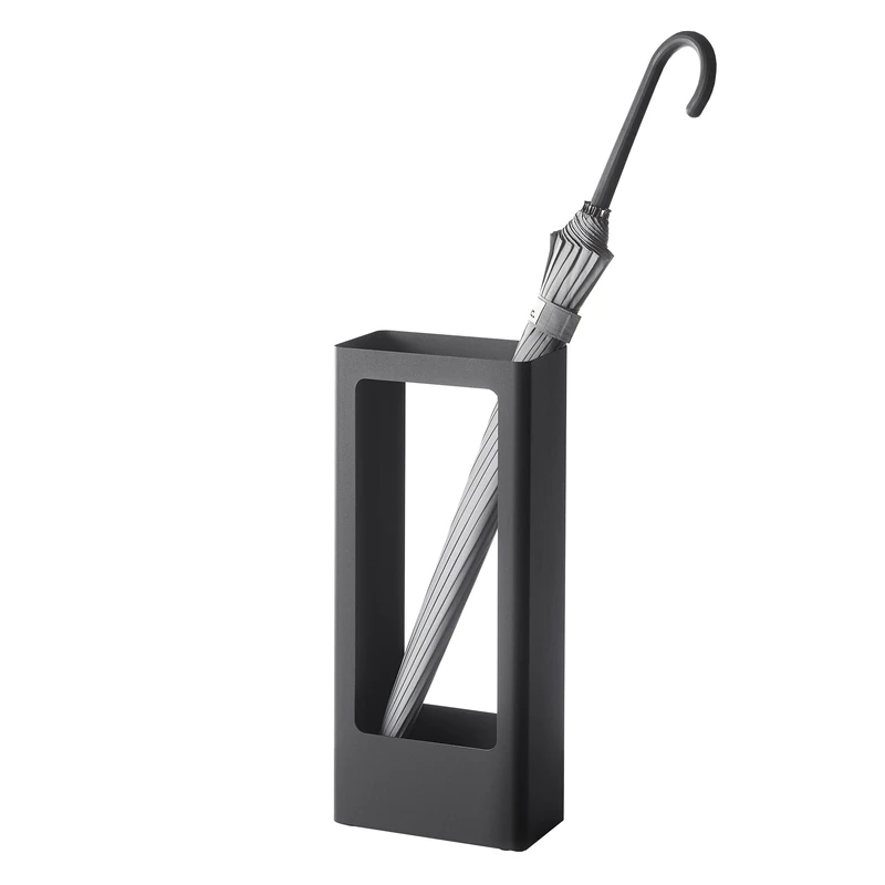 YAMAZAKI 4929 TOWER Slim Umbrella Stand, black, Steel/Silicone, Minimalist, 22 x 12 x 50 cm