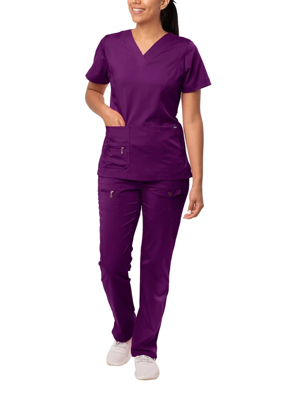 Adar Uniforms Womens 4400egpl Medical Scrubs, Eggplant, L UK