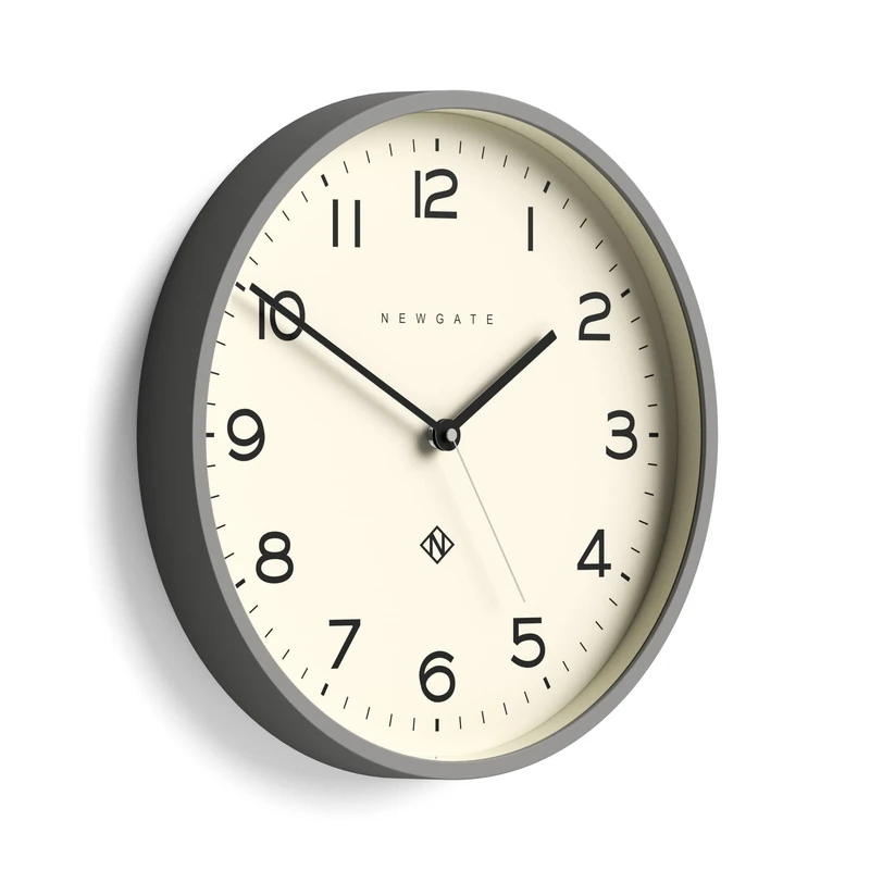 NEWGATE® Number Three Echo wall clock | Modern round clock | 37cm | Posh grey | Easy to read numbers | Ideal for kitchen, living room or office - Image 1
