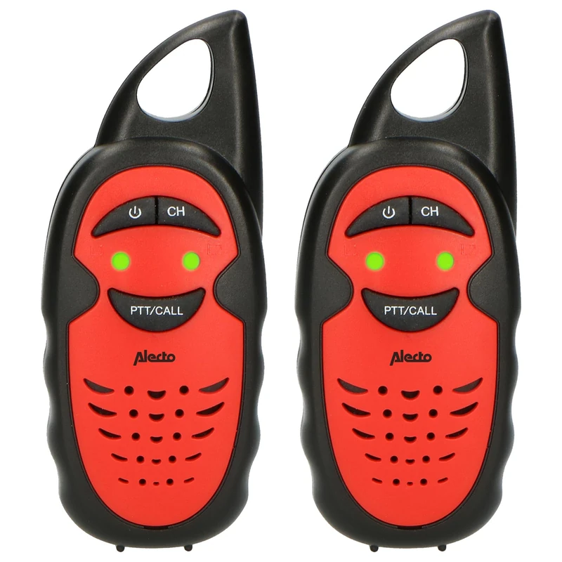 Alecto FR-05RD Walkie Talkie Set - 3km Range, 3 Channels, Red