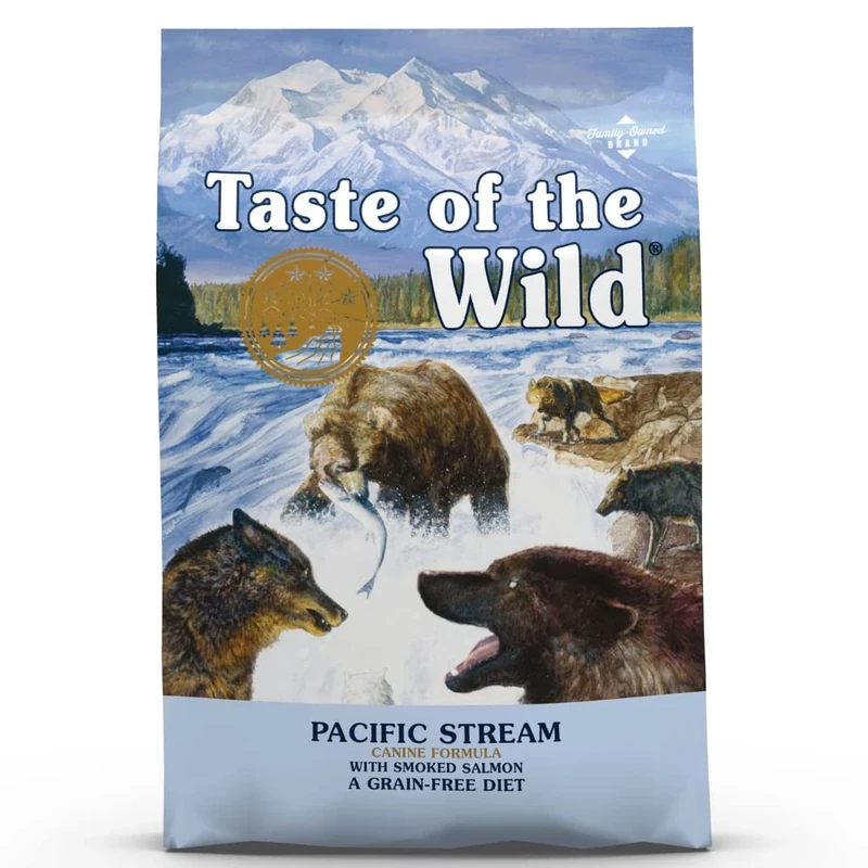 Taste of the Wild Pacific Stream Grain-Free Dry Dog Food, 12.2 kg (Pack of 1) – Smoked Salmon, High-Protein Dog Food Recipe for All Breeds