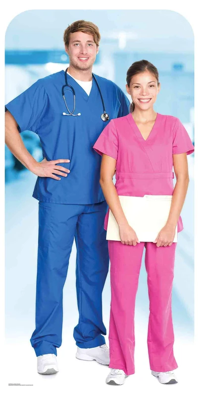 SC1567 Doctor & Nurse Stand-In Lifesize Cardboard Cutout/Display/Medical Professional Height 190cm Width 96cm