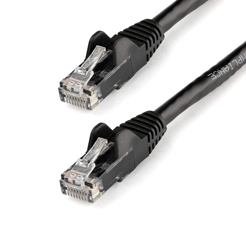 StarTech.com 1.5m CAT6 Ethernet Cable - Black CAT 6 Gigabit Ethernet Wire -650MHz 100W PoE RJ45 UTP Network/Patch Cord Snagless w/Strain Relief Fluke Tested/Wiring is UL Certified/TIA (N6PATC150CMBK)