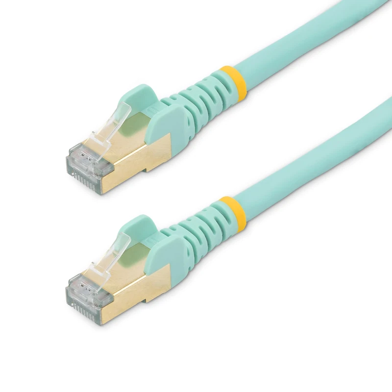 StarTech 10m CAT6a Ethernet Cable, 10 GbE Category 6a Shielded Snagless 100W PoE Patch Cord, Aqua