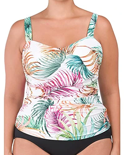 Profile by Gottex Women's Plus-Size Sweetheart Tankini Top Swimsuit, Multi, 20