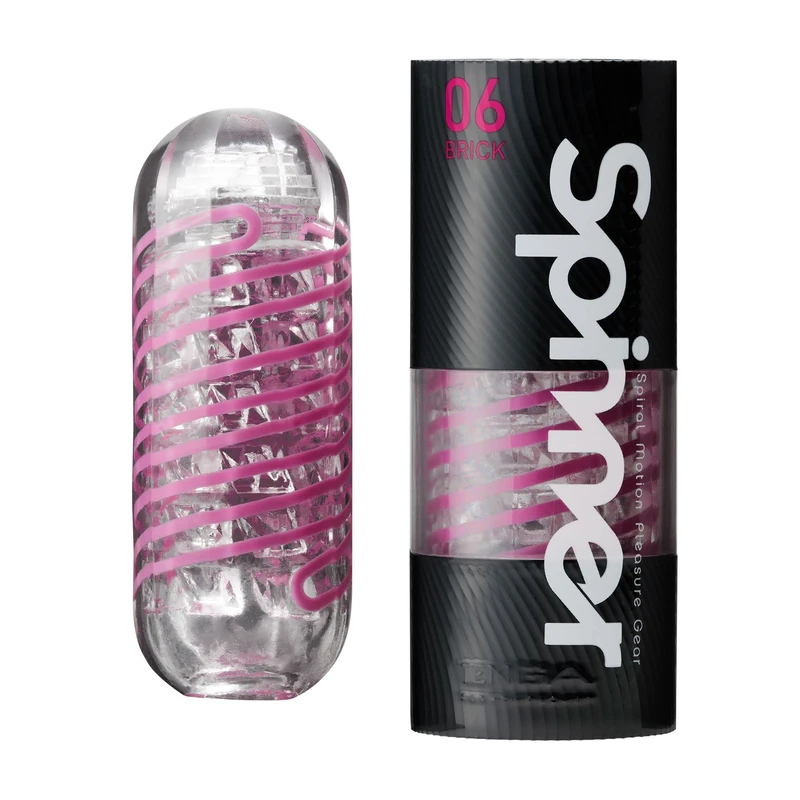 Tenga Spinner 06 brick Shell Masturbator - Reusable mens sex toy with internal coil mechanism and ridges - One size in white - Image 1