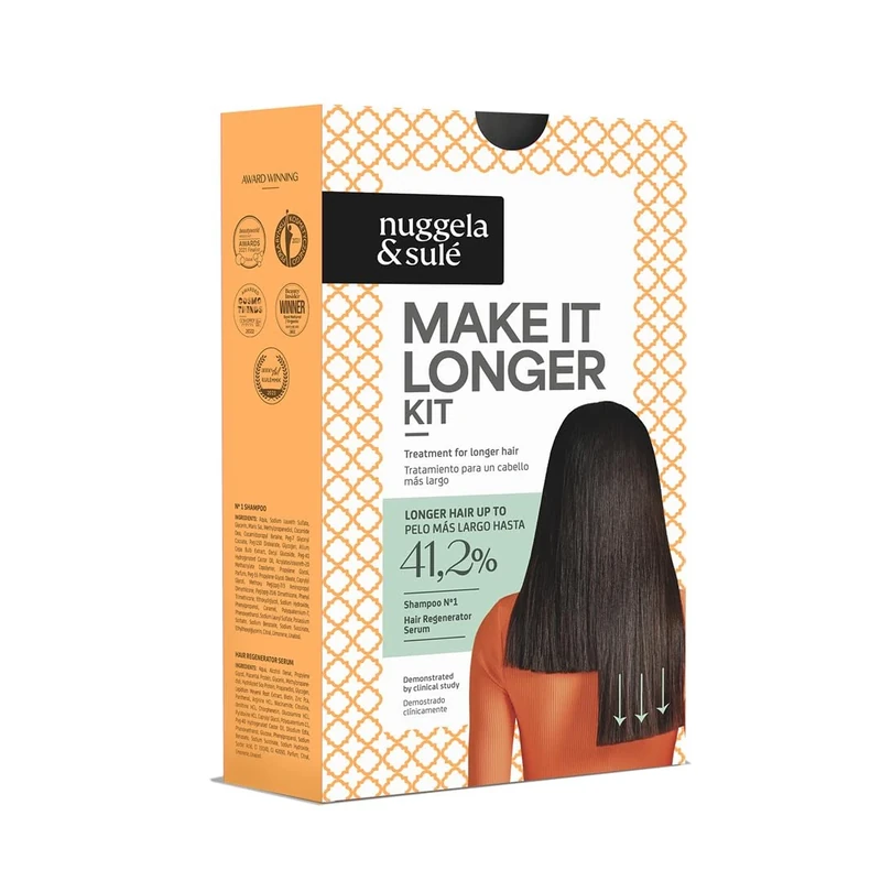Nuggela & Sulé Make It Longer Hair Kit. Treatment that Accelerates Hair Growth by up to 41.2%. Clinically Proven. 250 ml + 70 ml