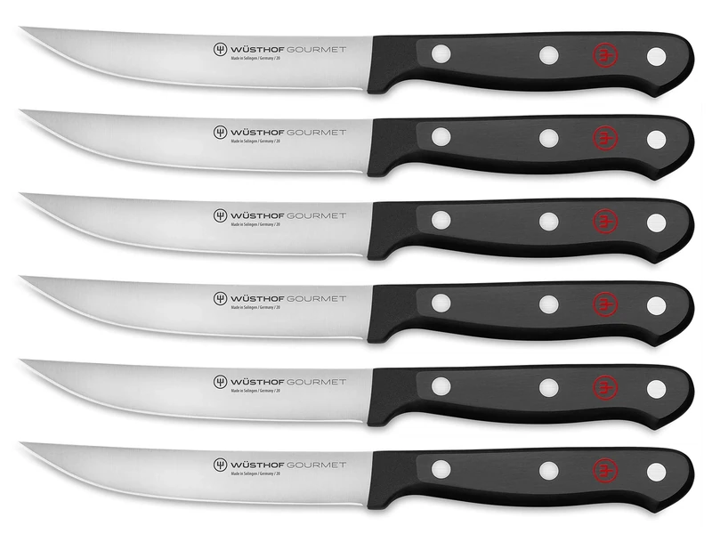 WÜSTHOF Gourmet 6-Piece Steak Knife Set, Black