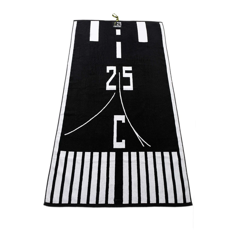 25CENTER Beach Towel, Cotton, Black/White, 90 x 180 cm