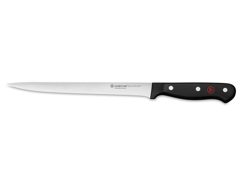 Wüsthof Gourmet 8 Inch Flexible Fillet Knife, Black/Silver