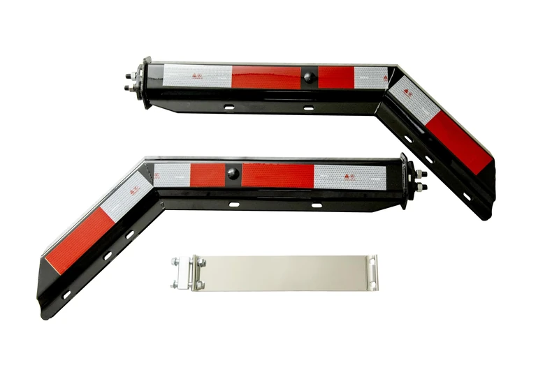 TBOZZ Black Angled Mud Flap Hanger with Conspicuity Tape,1-1/8" in Mounting Bolt Spacing，30" Length - Image 1