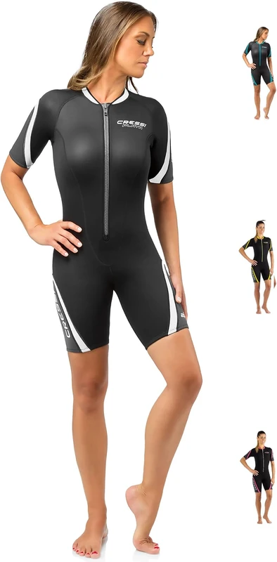 Cressi Playa Lady Short High Stretch Neoprene Wetsuit 2.5 mm Woman, Black/White, XXXL/7