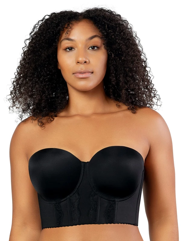 Parfait Elissa P50116 Women's Full Bust and Full Figure Strapless Longline Bra-Black-38D