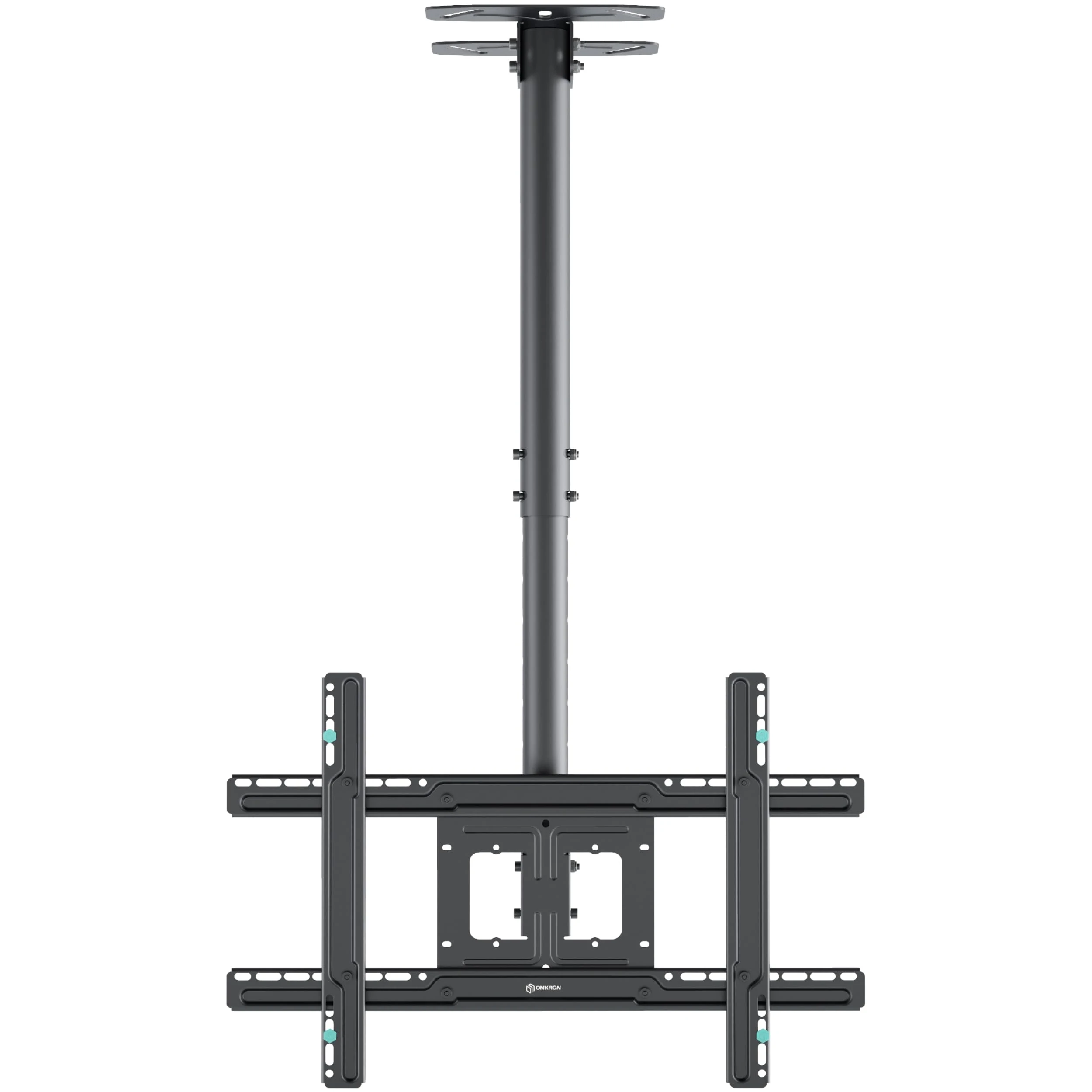 ONKRON Ceiling Mount for TV of 32-80 Inch, Long Ceiling TV Bracket up to 68,2 kg - Height Adjustable Mount VESA 100x100 - VESA 600x400/Tilt and Swivel Screen Bracket from Ceiling N2L-B Black