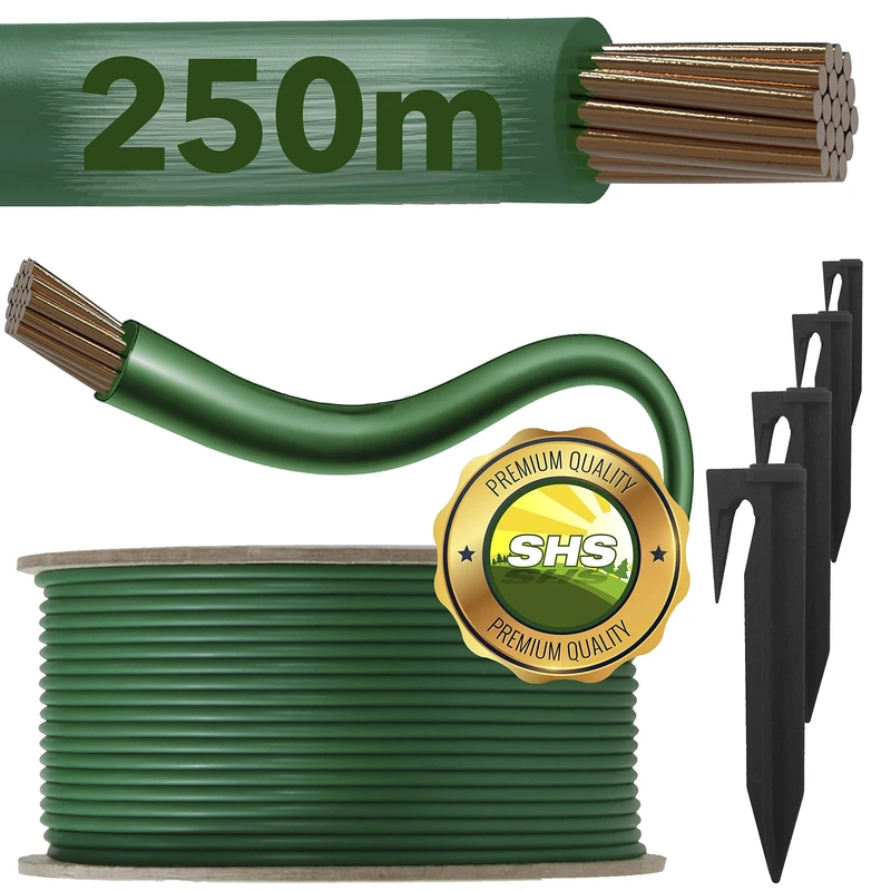 250 m Boundary Cable + 750 Ground Spikes for Robotic Lawnmower Lawn Mower Lawn Robot Accessory Set Boundary Wire for Search Cable – Compatible with Gardena/Bosch/Husqvarna/Worx/Honda/ROBOMOW/iMow
