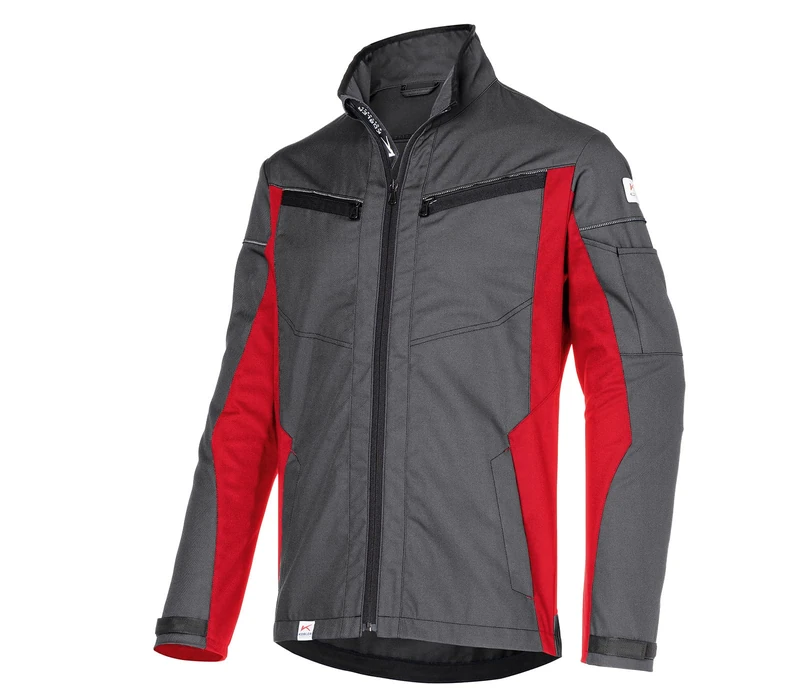 KÜBLER Workwear Men's Jacke Jacket, Anthracite/Medium Red, S - Image 1