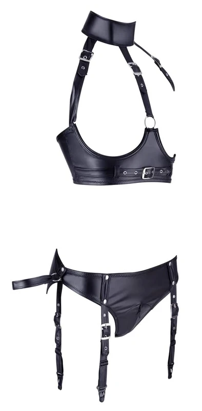 Cottelli Bondage Bondage Bra Set Black L