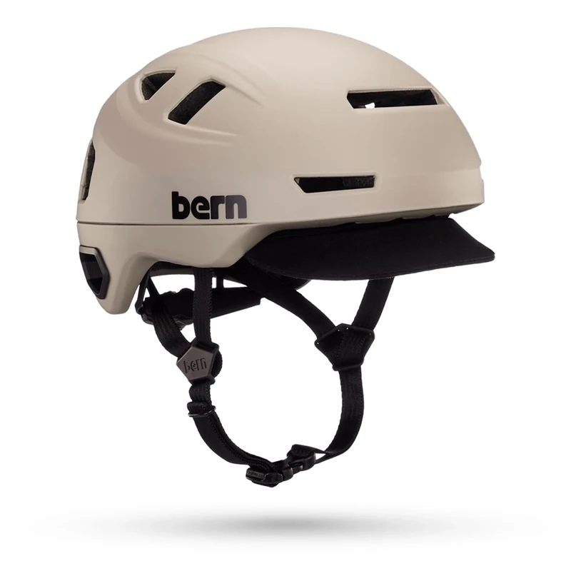 Bern Hudson MIPS Adult Commuter Bike Helmet with Rotational Impact Safety│Adjustable Safety Light Included│For Bikes, E Scooters, E Bikes +│EN1078 Certified│Large│Matte Sand